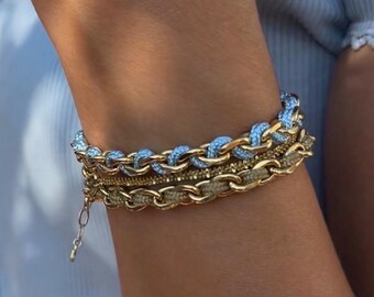 Adjustable paracord bracelet, minimalist women's jewelry, cord bracelet with 14k PVD gold plating, waterproof modern bracelet with engraving