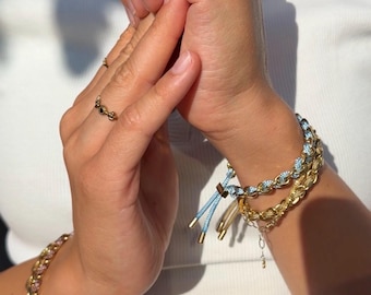 14K Gold Waterproof Bracelet – Elegant Stainless Steel Curb Chain – Tarnish-Resistant – Hypoallergenic – Minimalist Jewelry Gift