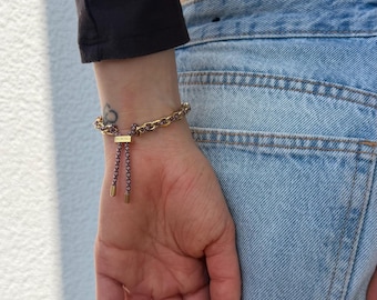 Gouden paracord armband, verstelbare minimalistische damesarmband, koordarmband met 14k PVD-goudplating, waterdichte moderne armband met gravure