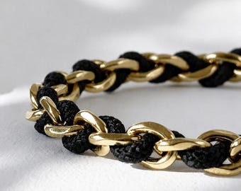Gold Paracord Bracelet, Adjustable Minimalist Friendship Bracelet with 14k PVD Gold Plating, Waterproof Modern Bracelet with Engraving