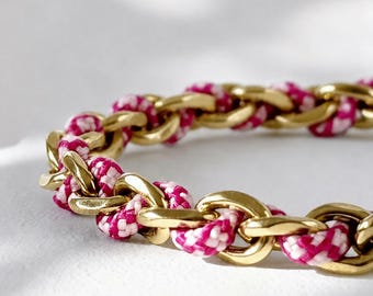 Gold Paracord Bracelet, Adjustable Minimalist Friendship Bracelet with 14k PVD Gold Plating, Waterproof Modern Bracelet with Engraving