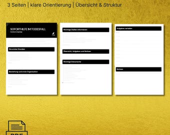 Checklist for Bereavement – What to do when someone dies? PDF for relatives – first steps, documents & organizing the funeral.