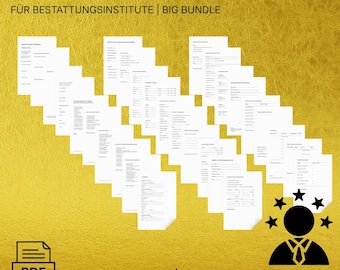 Dokumentenübersicht Todesfall – Bestatter Vorlagen Bundle für Bestattungsinstitute, Angehörigen-Unterlagen & Organisation PDF