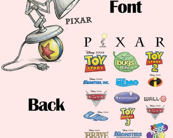 Disney PIXAR Luxo Jr. Lamp Logo Retro PNG, Disney Pixar Movies png, Toy Story, Up, Remy, Monster INC, Cars Mcqueen, Incredible, Pixar Fest