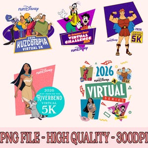 Run Disney Virtuelle Serie 2026 Passende PNG, Goofy und Max Laufen PNG, Disney Virtuelle Rennen 5K PNG, Disney World Geburtstagsläufer Tank Top Download