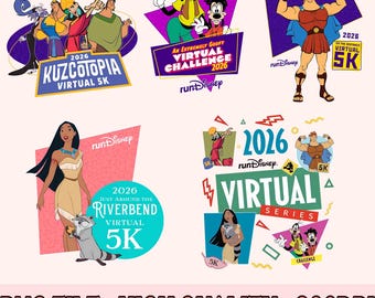 RunDisney Virtual Series 2026 Matching PNG, Goofy and Max Running PNG, Disney Virtual Race 5K PNG, Disney World Marathoner Tank Top download