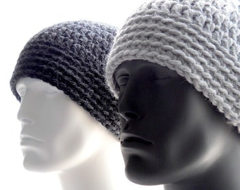 Crochet Hat Pattern: The Chunky Guy Beanie PDF Download, Unisex Winter Design in Bulky Yarn