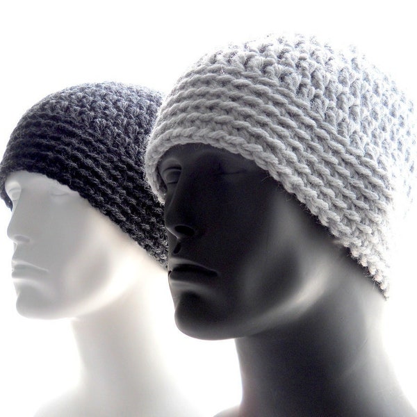 Modèle au crochet pour le gros bonnet, bonnet classique pour homme, gros bonnet d'hiver