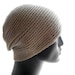 Merino Wool - Silk Men's Beanie, Crochet Hat in Silvery Gray, Medium to Large Size