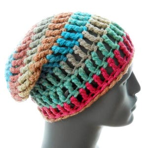 Patrón de gorro de ganchillo: Gorro holgado de red (patrón en PDF)
