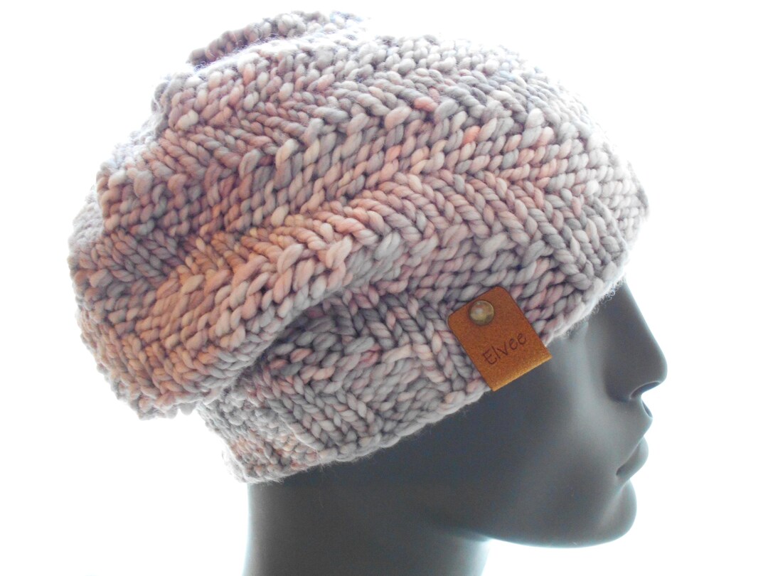 Knit Hat Pattern: Chunky Spiral Beanie and Slouchy (PDF Pattern) - Etsy