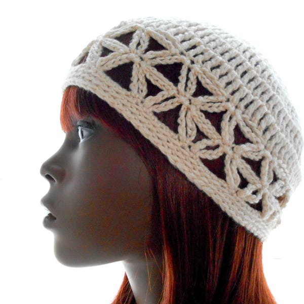 The La Tice Juliet Cap Crochet Pattern, Summery Hat, Lacy Festival Wear, Lightweight Hat