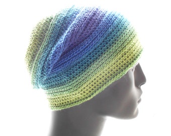 PDF Pattern, The Sock Tex Beanie and Slouchy Crochet Pattern, Instructions for Making a Textured Hat from Sock or Other Lightweight Yarns