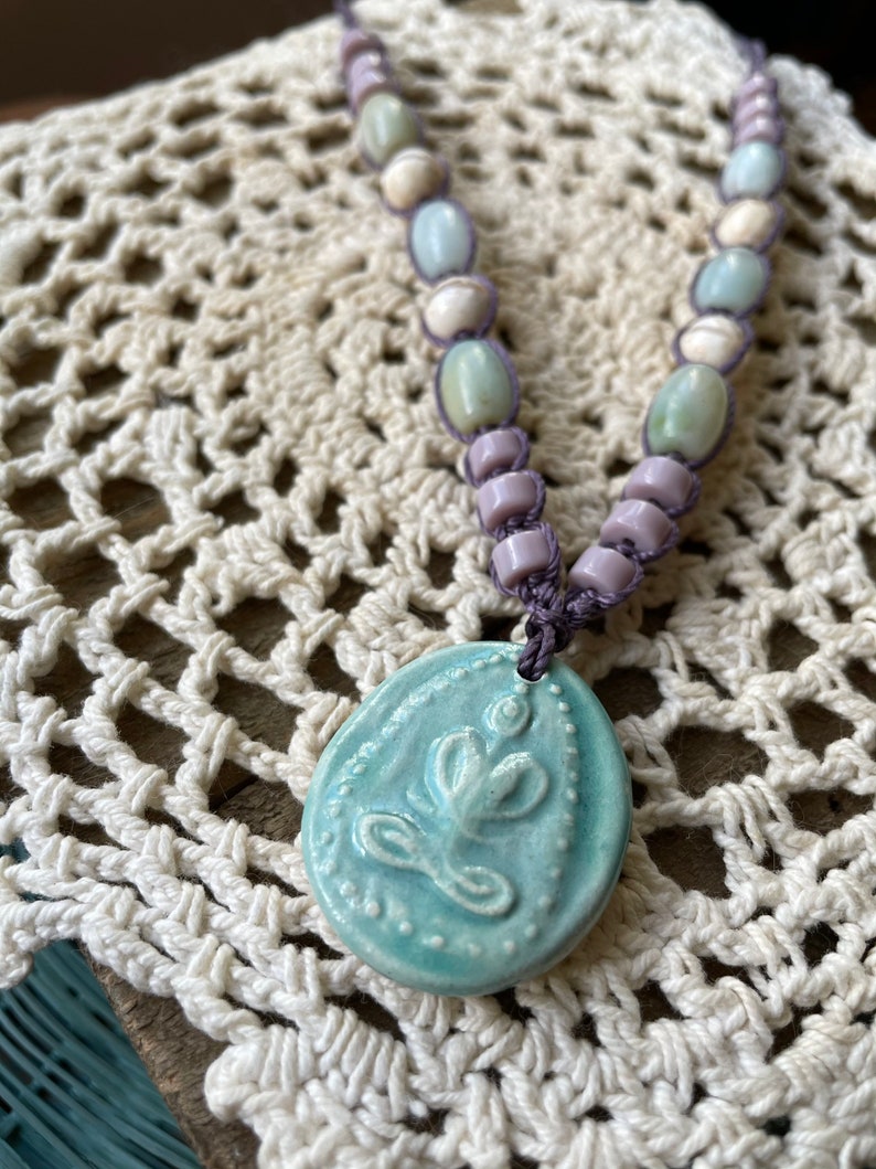 Goddess Beaded Macrame Necklace