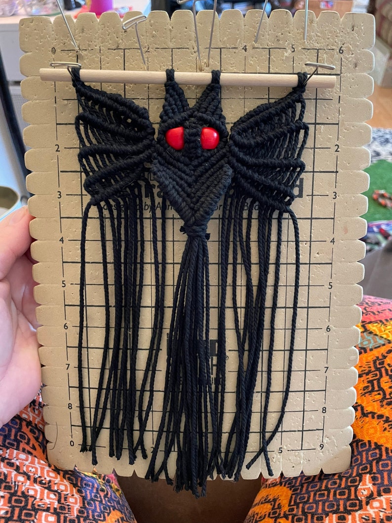 Macrame Wall Decor Mothman Creature image 2