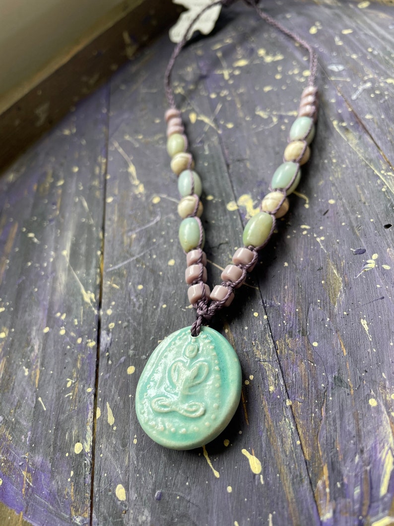 Goddess Beaded Macrame Necklace