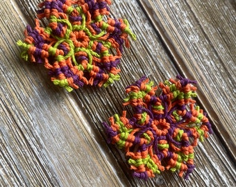 Macrame Flower Hemp Hair Clips