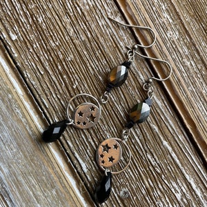 Czech Glass Moon Beaded Earrings image 3