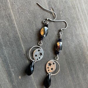 Czech Glass Moon Beaded Earrings image 4