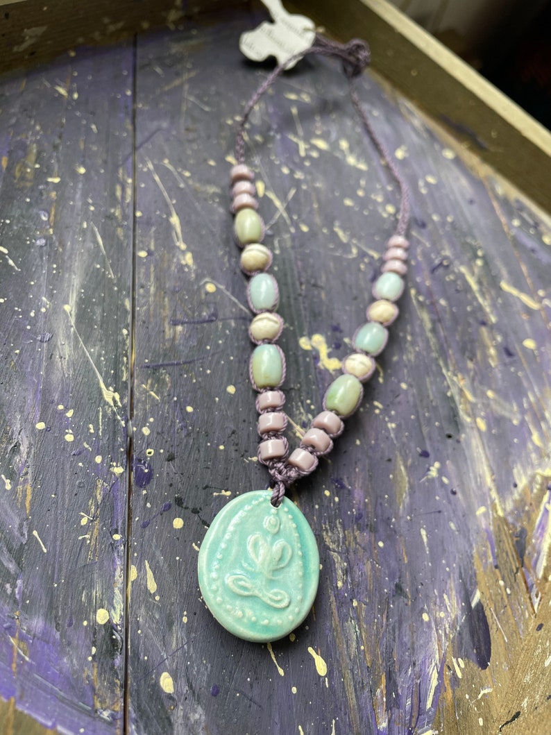 Goddess Beaded Macrame Necklace