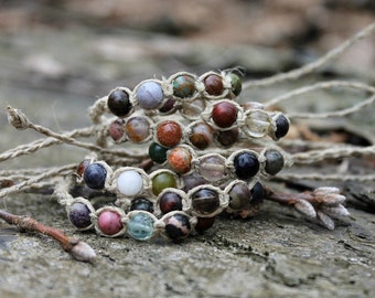 Nature-inspired Hemp Bracelet: Gemstone Boho Hemp Jewelry for an Earthy and Chic Look