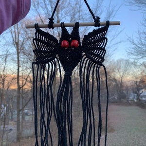 Macrame Wall Decor Mothman Creature image 3