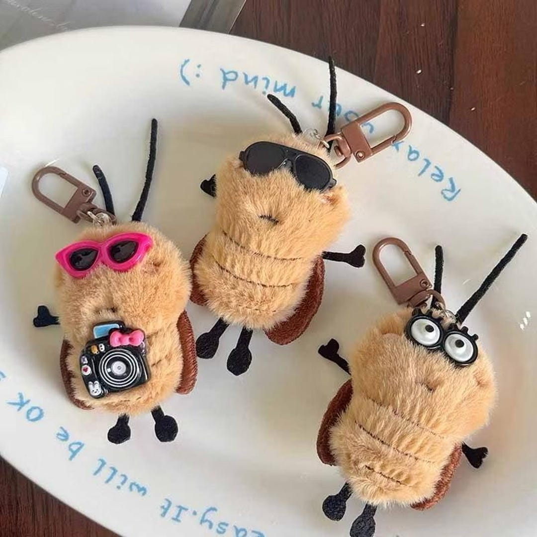 Funny Cockroach Plush Keychain, Quirky Insect Bag Charm - Etsy