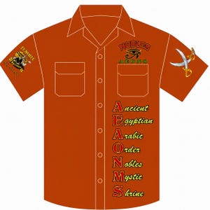 Camiseta de bolos del templo de Osiris n.° 67, oasis de Melbourne, desierto de Florida, camisa abotonada personalizada de nobles egipcios AEAONMS, regalo