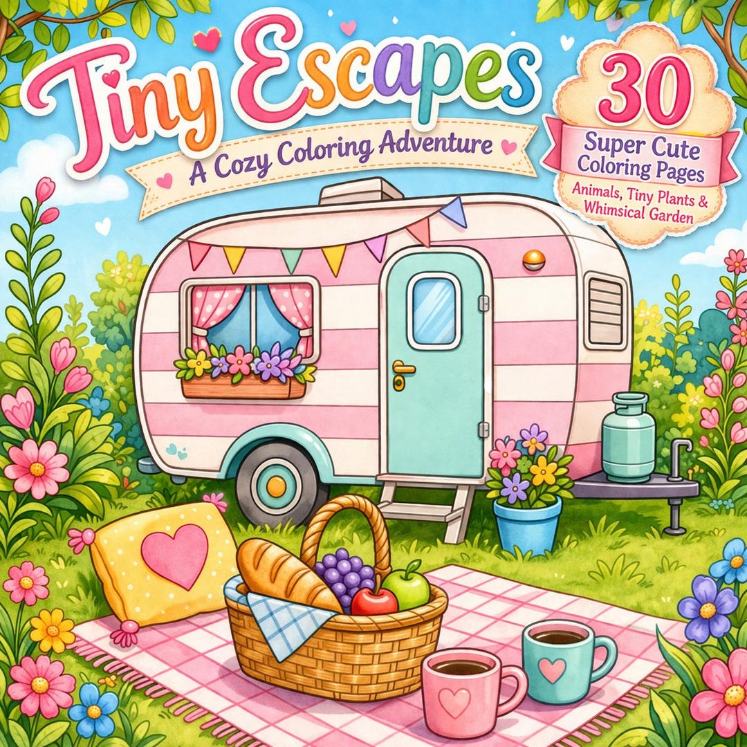 Cozy Spring Hygge Coloring Book for Adults Cute Cottagecore Coloring ...