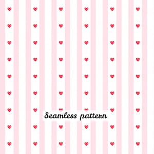 Motivo a cuori rosa pastello senza cuciture JPG, ripetizione minimalista per San Valentino, tessuto femminile, download digitale