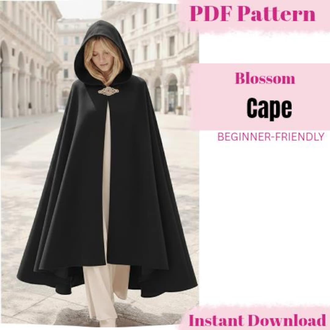 Blossom Cape Sewing Pattern | Beginner-friendly PDF | Easy Short Cape ...