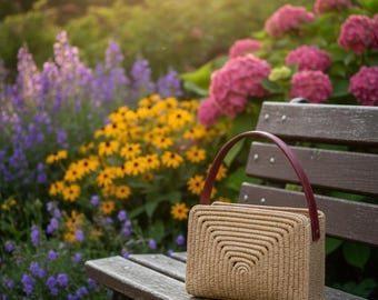 Brown Leather Trim Straw Shoulder Bag – Timeless Urban Luxury Statement