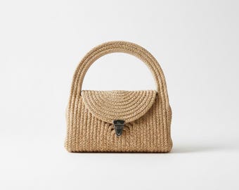 Luxury Natural Straw Clutch Bag | Handmade Eco Jute Accessory Portfolio Purse
