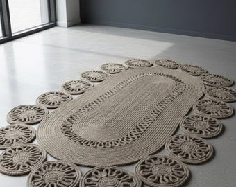 Alfombra Kilim de Yute de Alta Gama: Alfombra Contemporánea para Pasillos y Corredores