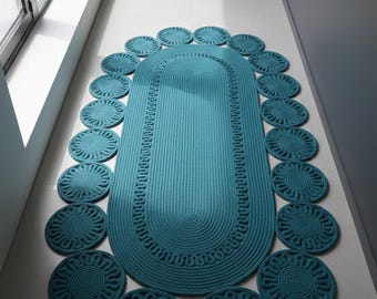 Alfombra de pasillo Elite Oval de yute – Alfombra de diseño para sala de estar y entrada