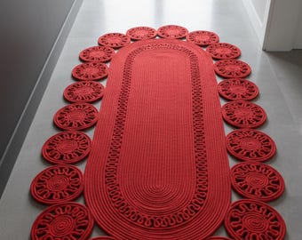 Kilim de yute moderno hecho a mano: una sofisticada alfombra de pasillo