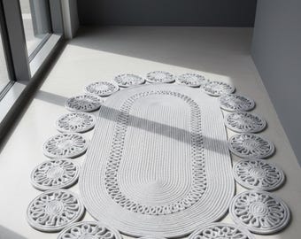 Camino de yute tejido artesanal: decoración sofisticada para entradas y salas de estar