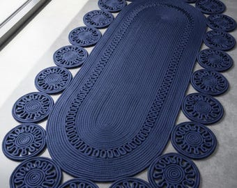 Alfombra de pasillo de fibra natural de diseño: moderna para recibidores y salones
