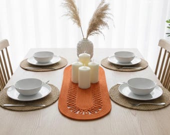 Tapis de table en jute moderne exclusif - Amélioration de la table haut de gamme 30 x 80