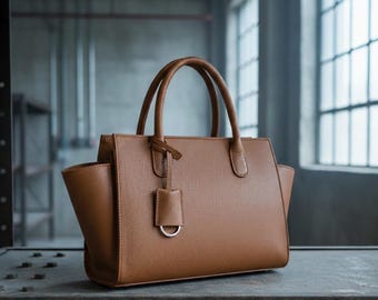 Brown 100% Genuine Leather Handbag – Timeless Daily Bag with Rich Leather Texture
