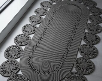 Alfombra de pasillo de yute tejida a mano: gruesa y ovalada, con un toque moderno y natural.