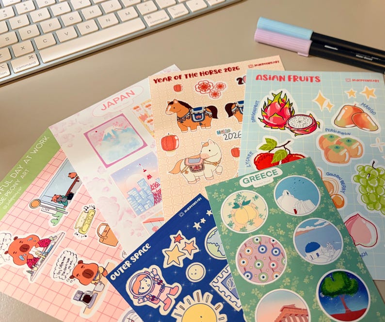Themed Sticker Sheet Mystery Bundle | Planner, Journal, Scrapbook ...