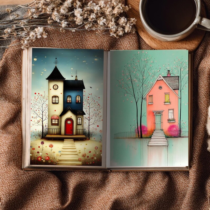 121 Whimsical Houses Junk Journal Pages | Cottage Fairytale Home ...