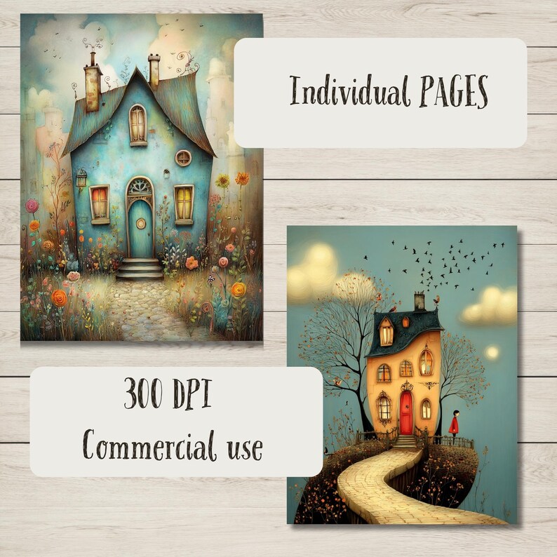 121 Whimsical Houses Junk Journal Pages | Cottage Fairytale Home ...