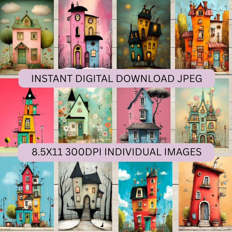 121 Whimsical Houses Junk Journal Pages | Cottage Fairytale Home ...