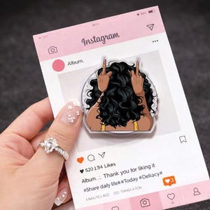 Slay Black Girl Phone Grip, MagSafe Compatible Loop Stand, Phone Accessory