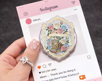 Dearest Reader Phone Grip, MagSafe Compatible, Regency Floral Bookish Accessory