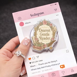 Dearest Gentle Reader Phone Grip, Vintage Books Floral Illustration, MagSafe Compatible