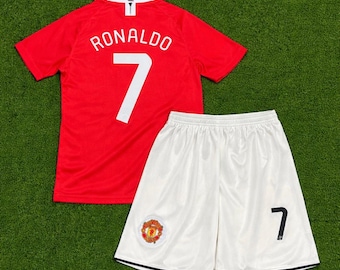 Camiseta infantil de Cristiano Ronaldo n.° 7 – Legendary Temporada 2007/2008 – Equipación juvenil (Camiseta + Pantalón corto)