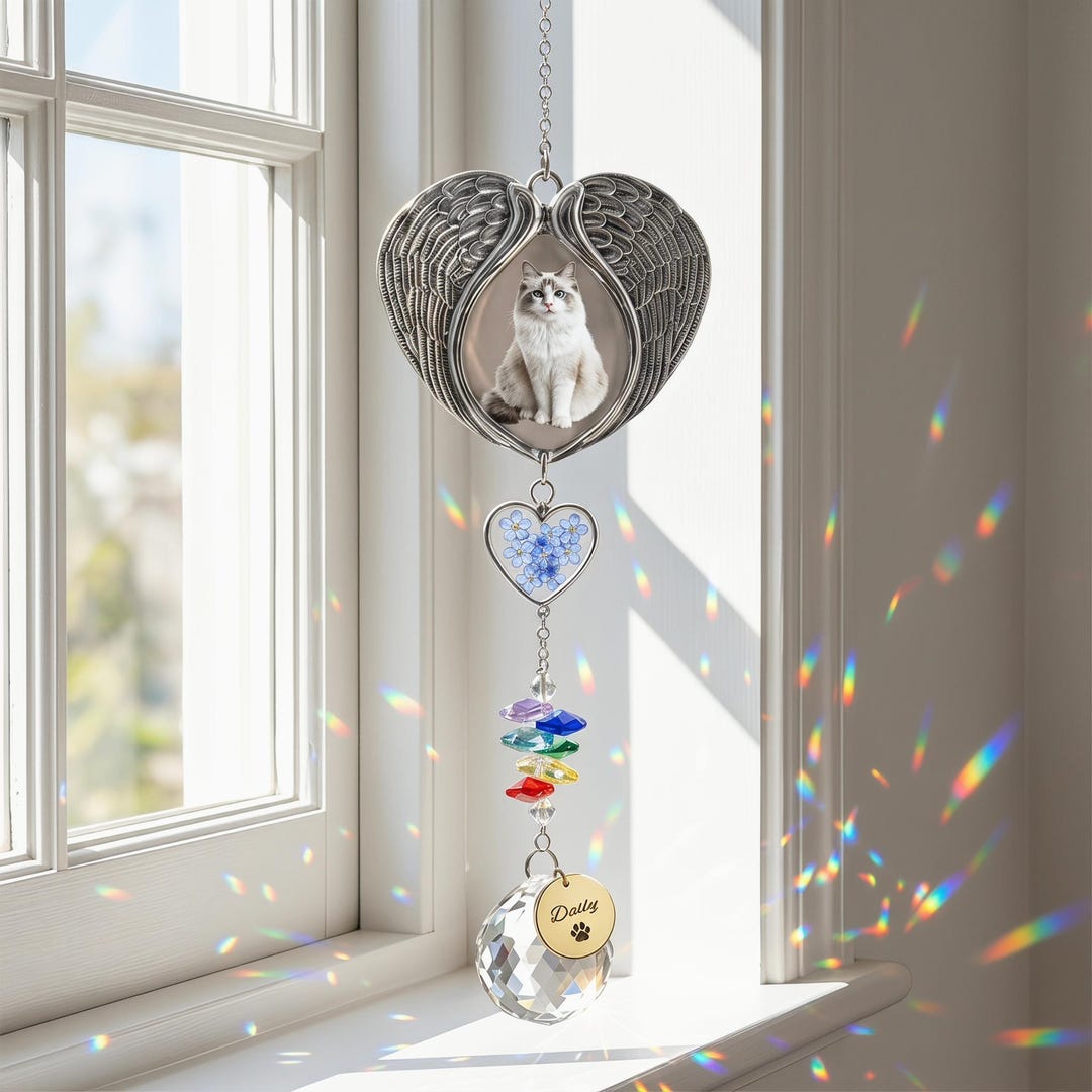 Rainbow Bridge Pet Memorial Crystal Suncatcher, Personalized Pet Loss ...